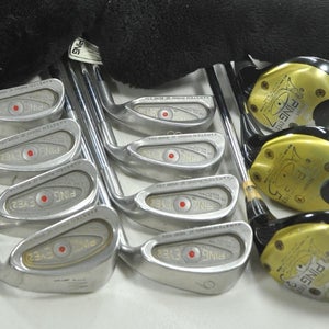 Ping Eye 2 3-W Iron Set and 3, 5, 7 Fairway Woods Stiff Flex RH Steel # 191258