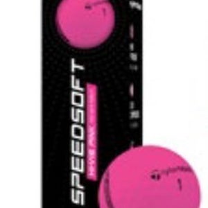 Taylor Made SpeedSoft Golf Balls (Hi-Vis Pink, 3pk) 1 Sleeve 2025 NEW