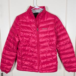 Marmot Venus 800 Fill Goose Down Quilted Pink Red Puffer Jacket Womens Size: S