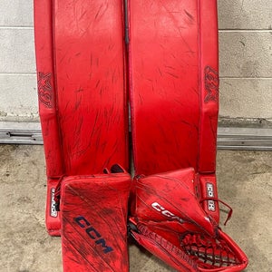 Brian iconik goalie pads with ccm eflex 6 glove and blocker