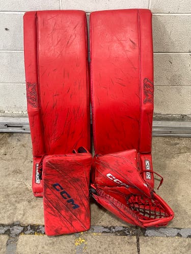 Brian iconik goalie pads with ccm eflex 6 glove and blocker