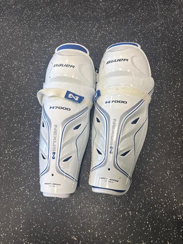Used Bauer N7000 Senior Shin Guards White 15" 11849-S000036274