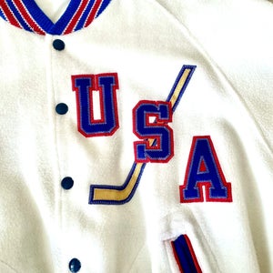 Rare, Team USA Hockey jacket issued to the players on the 1982 World Championship Tournament Team.