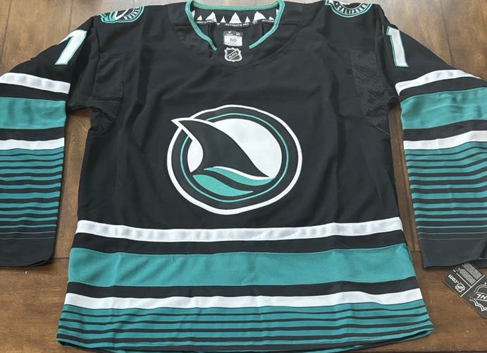 San Jose Sharks Macklin Celebrini Adult Medium (50) Black #71 NWT