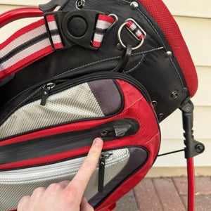 Nike Performance Golf Cart Hybrid Stand Bag 14 Way Dividers Black Red Gray