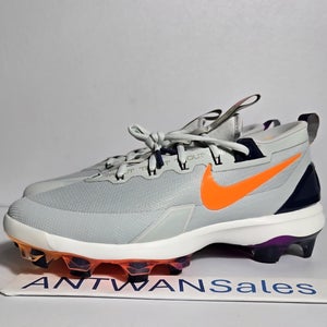 Nike Force Trout 9 Elite MCS Mens Sz 10.5 Light Silver Baseball Cleats...
