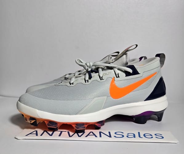Nike Force Trout 9 Elite MCS Mens Sz 10.5 Light Silver Baseball Cleats...