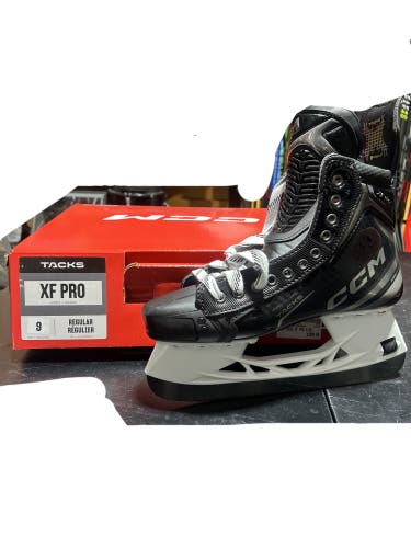 Black 2024 CCM Tacks XF Pro Hockey Skates Regular Width 9 (New)