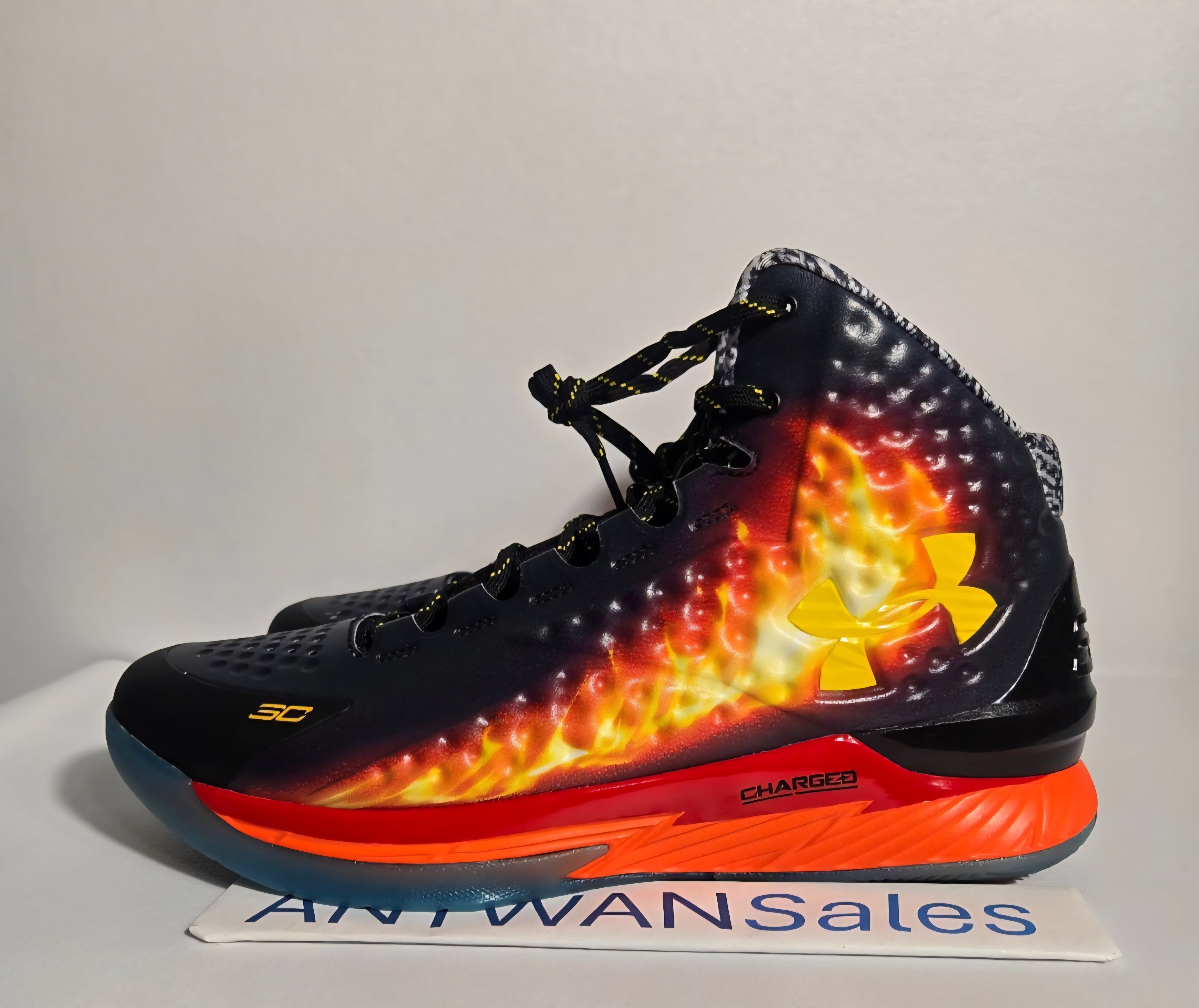 under armour basketball shoes black and orange