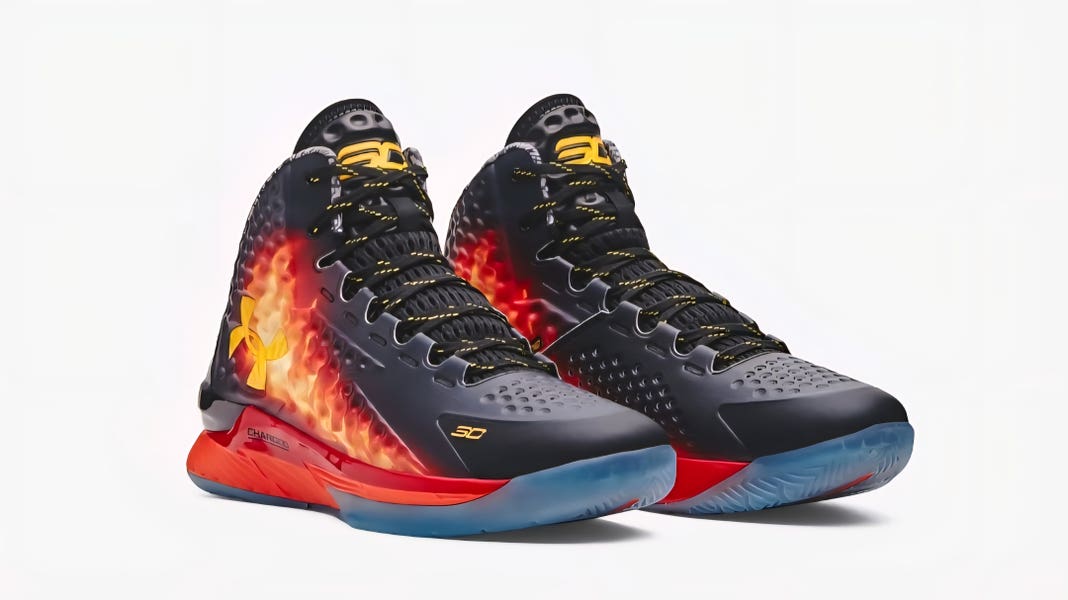 UNDER ARMOUR CURRY 1 RETRO Jam Fire Basketball Shoes Mens 13  display picture 1