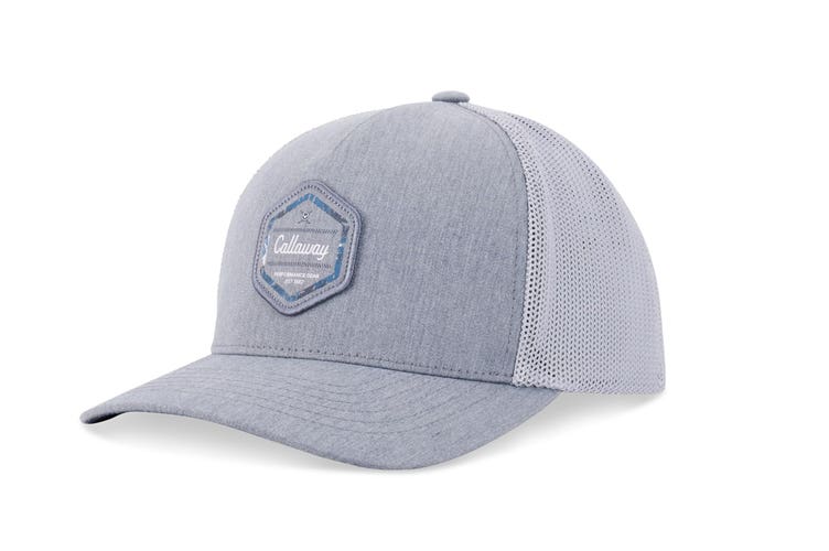 NEW 2026 Callaway Carlsbad Trucker Heather Grey Adjustable Snapback Golf Hat/Cap