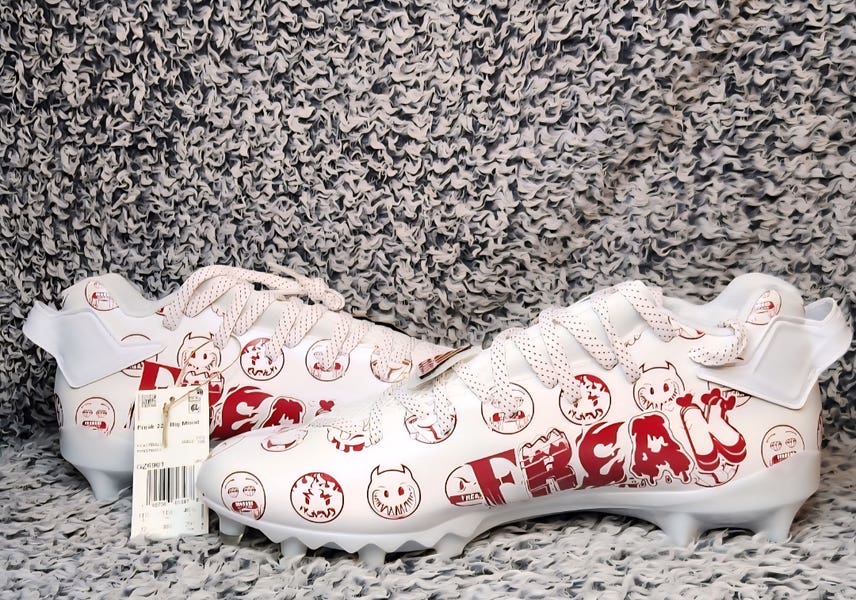 Adidas Men’s White Athletic Freak X Big Mood Football Cleats Size 12 Adidas Freak 22 Big Mood DSG SM White Red GZ6901 Men main image 2