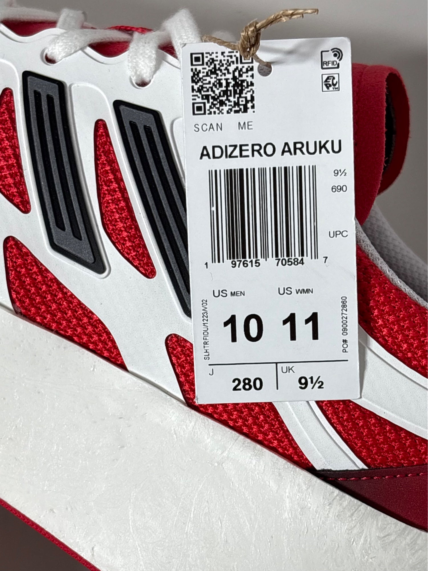 adidas Adizero Aruku Running Shoes Mens 10 White Pure‎ Ruby JI0308 NEW Men main image 4