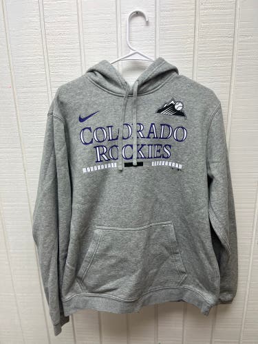 Nike MLB Colorado Rockies Hoodie Men’s Large Gray Sweatshirt Baseball Casual