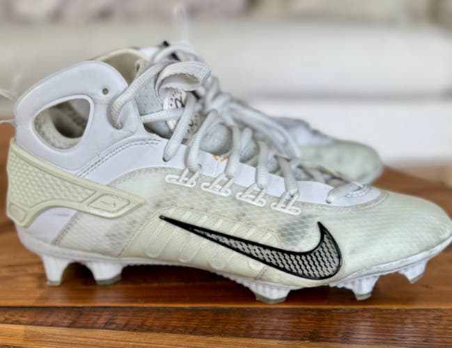 Nike Huarache 9 Elite LAX White Mid Top Cleats (Used)