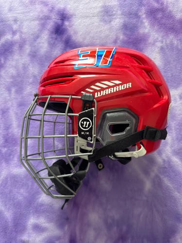 Red Medium Warrior Alpha One Helmet (Used)