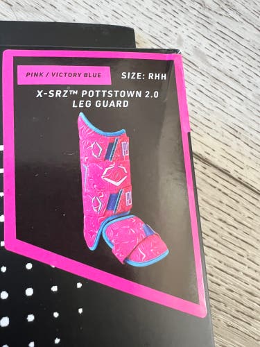 Brand New EvoShield LEG GUARD X-SRZ POTTSTOWN SWIRL PINK Light BLUE RHH