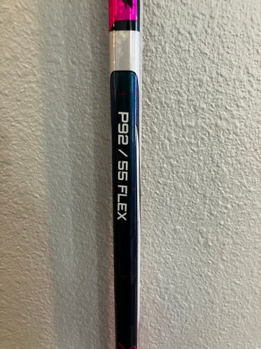 Custom Intermediate Bauer Pink Twitch Right Handed Hockey Stick P92 55 Flex Pro Stock (New)