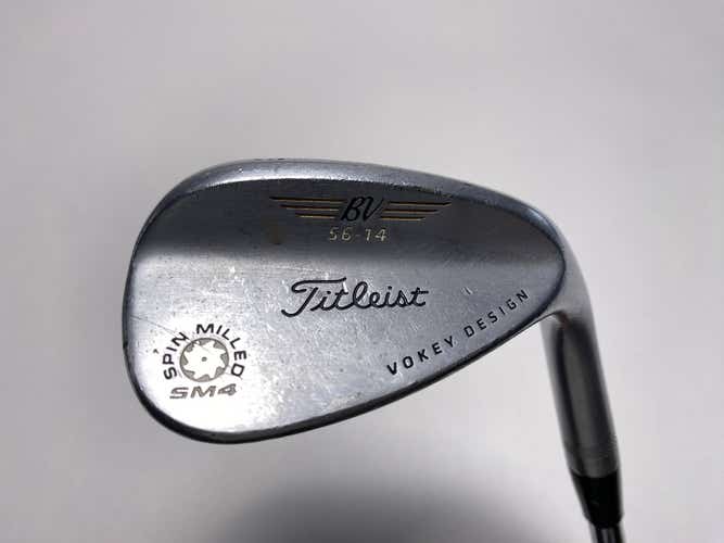 Titleist Vokey Spin Milled SM4 Chrome Wedge 56* 14 Bounce Wedge Steel Mens RH