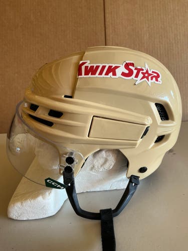 CCM SUPER TACKS X Pro Stock Hockey Helmet Visor Combo Wheat Beige Medium Wild 2895