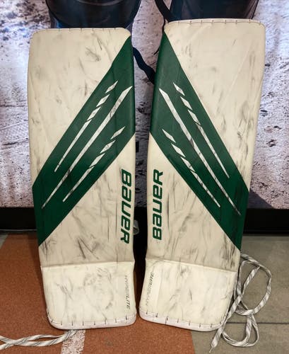 Used Senior Large Bauer Hyperlite Goalie Leg Pads 35" | JAKE OETTINGER PRO STOCK