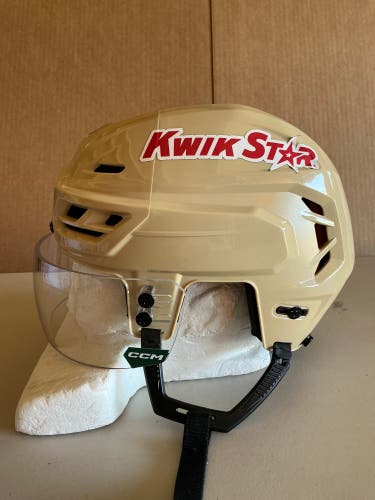 CCM Tacks 710 Pro Stock Hockey Helmet Visor Combo Medium Wheat Beige WILD 4976