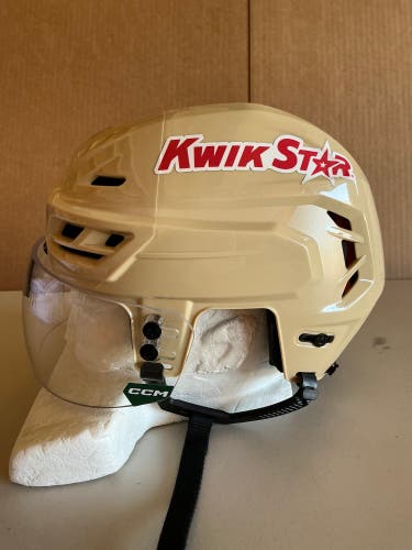 CCM Tacks 710 Pro Stock Hockey Helmet Visor Combo Medium Wheat Beige WILD 1873