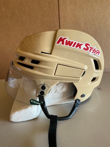 CCM SUPER TACKS X Pro Stock Hockey Helmet Visor Combo Wheat Beige Large Wild 1075