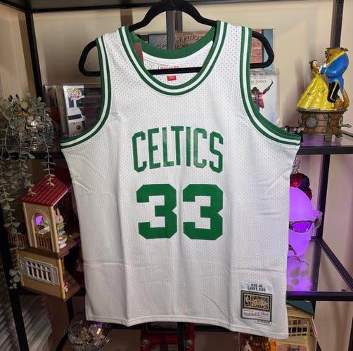 Boston Celtics Larry Bird #33 White Large Men's Mitchell & Ness Jersey (New)