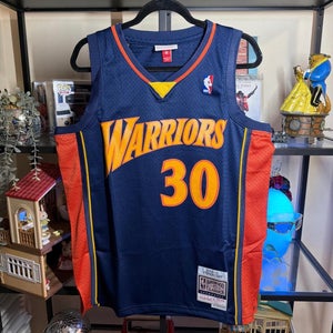 Warriors Curry #30 2009 Retro Blue Large Men's Mitchell & Ness Jersey (New)