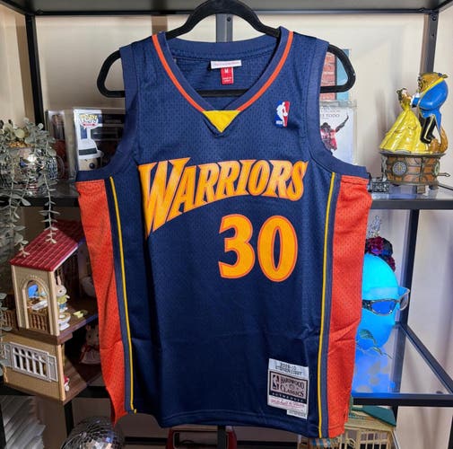 Warriors Curry #30 2009 Retro Blue Large Men's Mitchell & Ness Jersey (New)