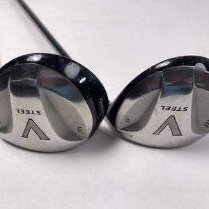 TaylorMade V Steel 3 & 5 Fairway Wood Set 15* 18* MAS2 Regular Graphite Mens RH