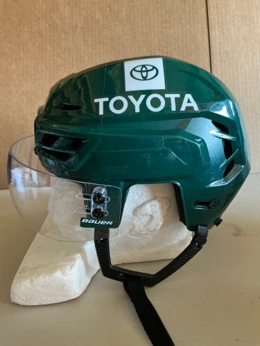 CCM Tacks 710 Pro Stock Hockey Helmet Visor Combo Small Forest Green WILD 5573
