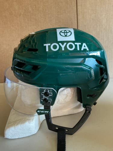 CCM Tacks 710 Pro Stock Hockey Helmet Visor Combo Medium Forest Green WILD 8627