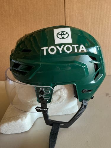 CCM Tacks 710 Pro Stock Hockey Helmet Visor Combo Medium Forest Green WILD 7364