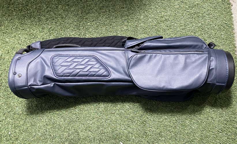 Callaway Leather Sunday Carry Bag Navy 3-Way Divide Single Strap Golf Bag