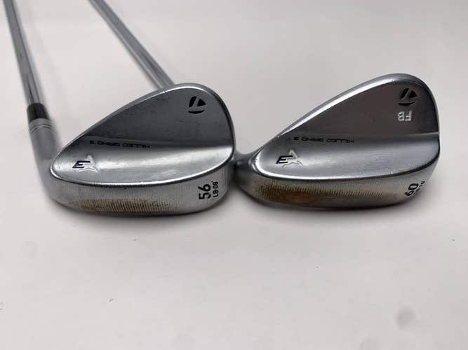 TaylorMade Milled Grind 3 Raw Chrome Wedge Set 56* 8 | 60* 10 DG S200 Stiff RH