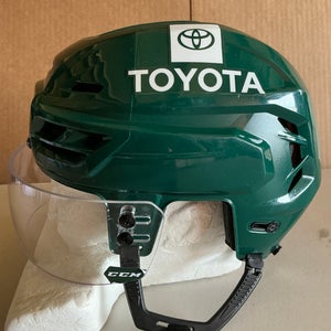 CCM Tacks 710 Pro Stock Hockey Helmet Visor Combo Medium Forest Green WILD 9753