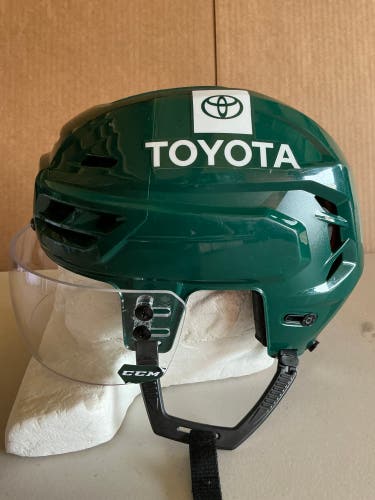 CCM Tacks 710 Pro Stock Hockey Helmet Visor Combo Medium Forest Green WILD 9753