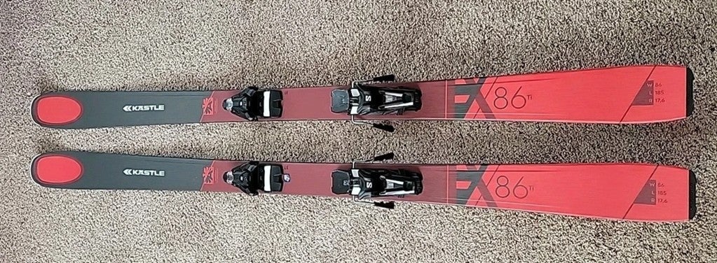 2023 Kastle FX86 Ti Skis w/ Salomon Strive 14 bindings 185cm R 17.6