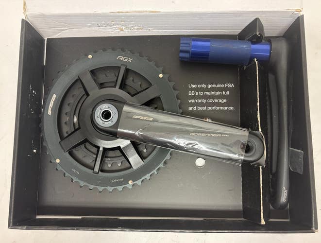 FSA Gossamer Pro AGX+ 170mm 46/30 Black Aluminum Crankset 30mm Spindle NEW