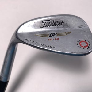 Titleist Vokey Spin Milled Chrome 2009 Wedge 50* 8 Bounce Wedge Steel Mens LH