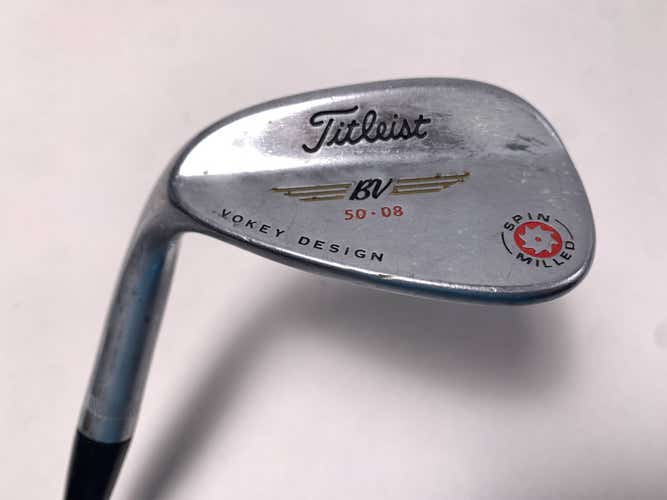 Titleist Vokey Spin Milled Chrome 2009 Wedge 50* 8 Bounce Wedge Steel Mens LH