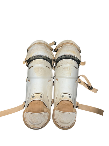 Used Easton THE VERY BEST SM 12IN Catchers Leg Guards White Intermed 11834-S000045589