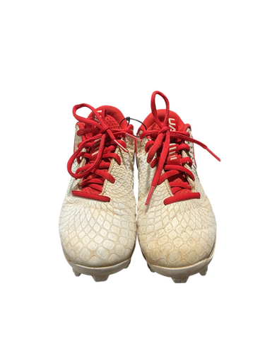 Used Under Armour BASEBALL CLEAT BB/SB Cleats Red And White Junior 02.5 11834-S000045705