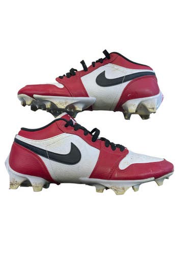 Used Nike Adult FB Cleats White/Black/Red Senior 9.5 11873-S000229024