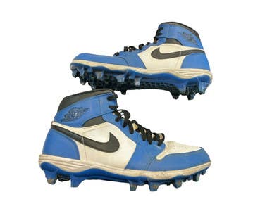 Used Nike JORDAN 1 HIGH Adult FB Cleats Royal Blue And White Senior 10.5 11873-S000230096