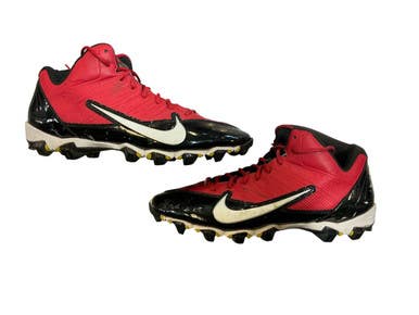 Used Nike ALPHA SHARK Adult FB Cleats White/Black/Red Senior 10 11873-C000230848