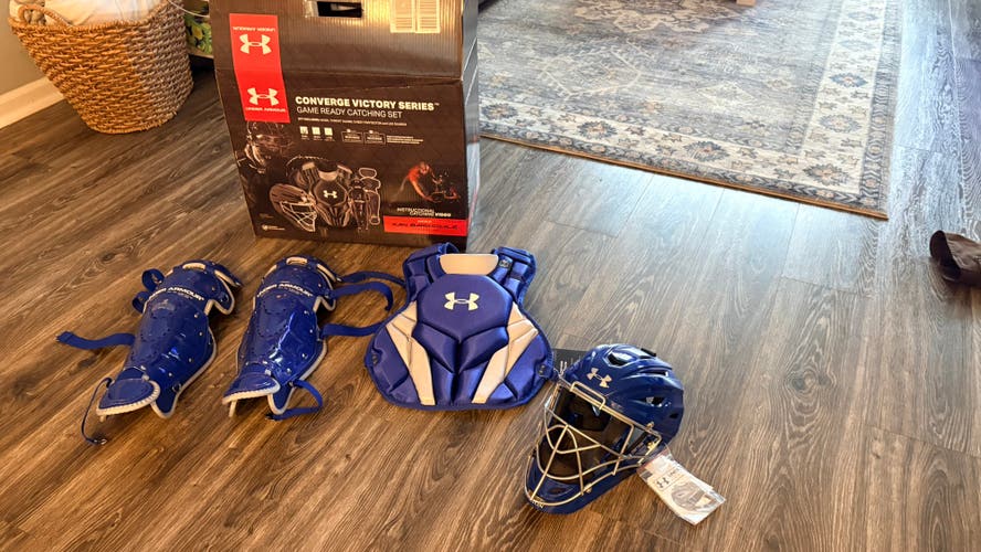 Blue Under Armour Victory Series Catcher's Set (New)