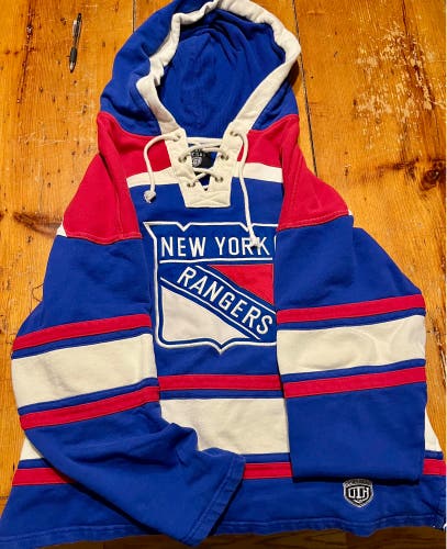 NY Rangers Old Time Hockey Hoodie L